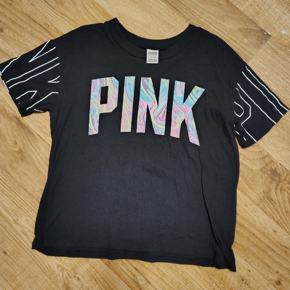 PINK Victoria's Secret Kids Black Graphic T-Shirt